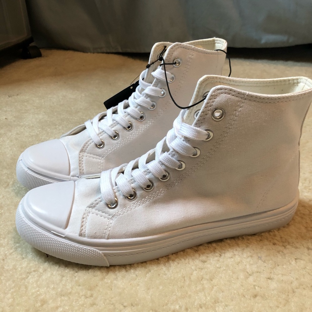 White high top sneakers